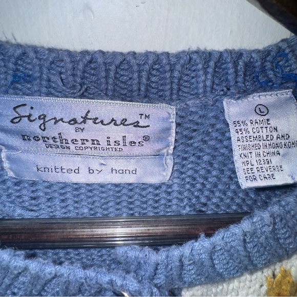 Northern Isles Vintage Folk handknit Cardigan Grannycore nursing medical Sweater - Picture 7 of 7